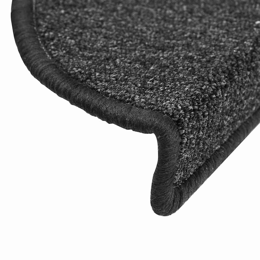 Stair Mats 30 pcs 56x17x3 cm Anthracite Half Round