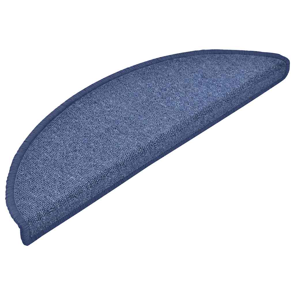Stair Mats 30 pcs 56x17x3 cm Blue Half Round