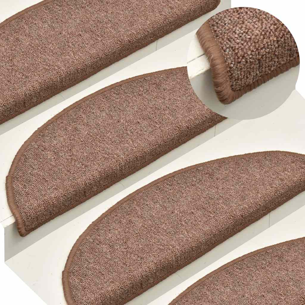 vidaXL Stair Mats 30 pcs Brown 56x17x3 cm