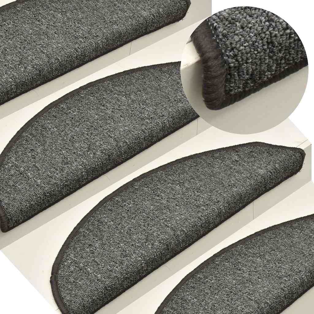 vidaXL Stair Mats 30 pcs Dark Grey 56x17x3 cm