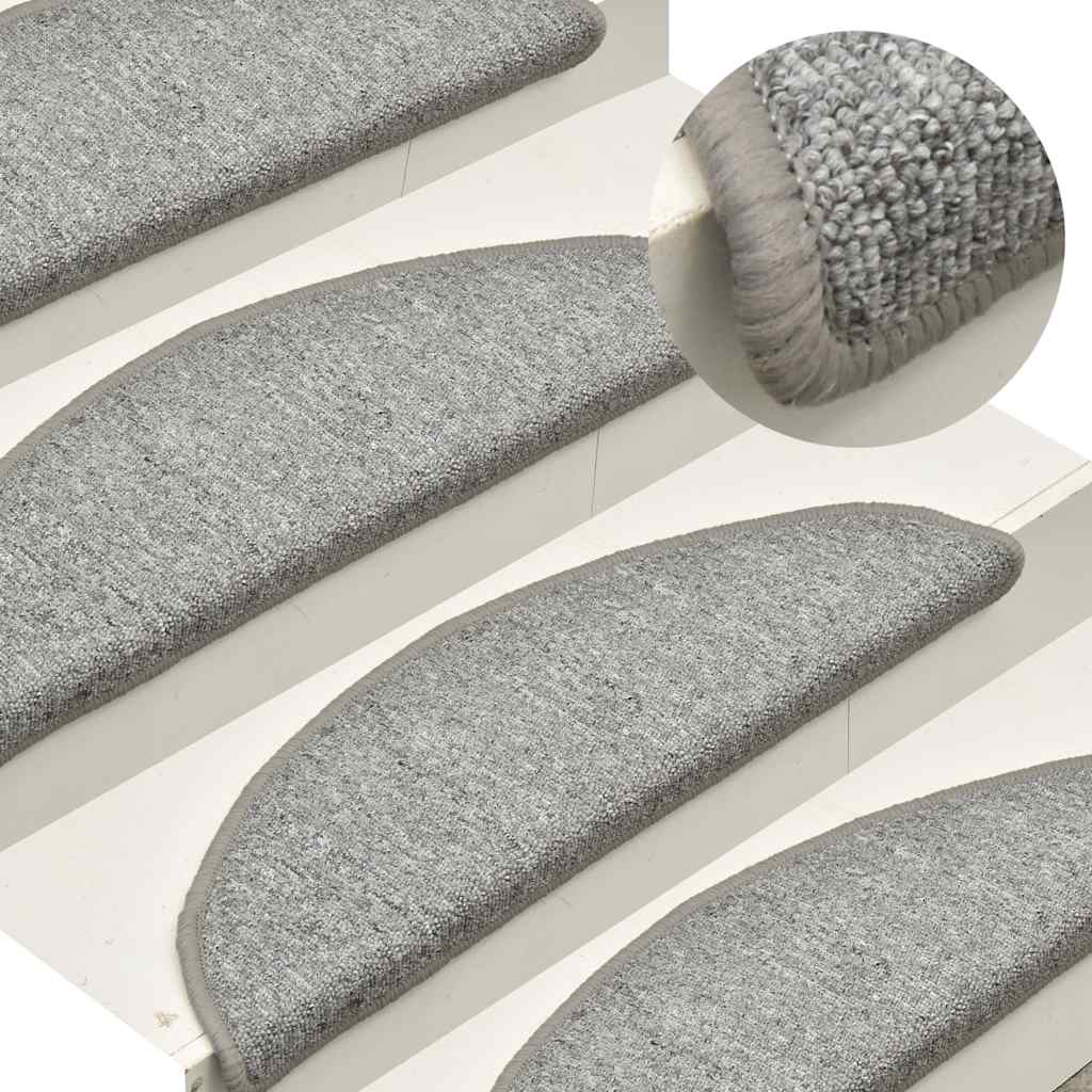 vidaXL Stair Mats 30 pcs Light Grey 56x17x3 cm