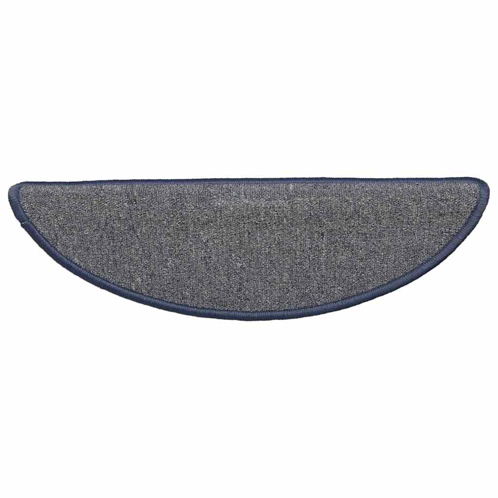Stair Mats 30 pcs 56x17x3 cm Light Grey and Blue Half Round