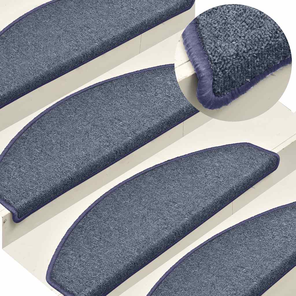 vidaXL Stair Mats 30 pcs Dark Grey and Blue 65x24x4 cm