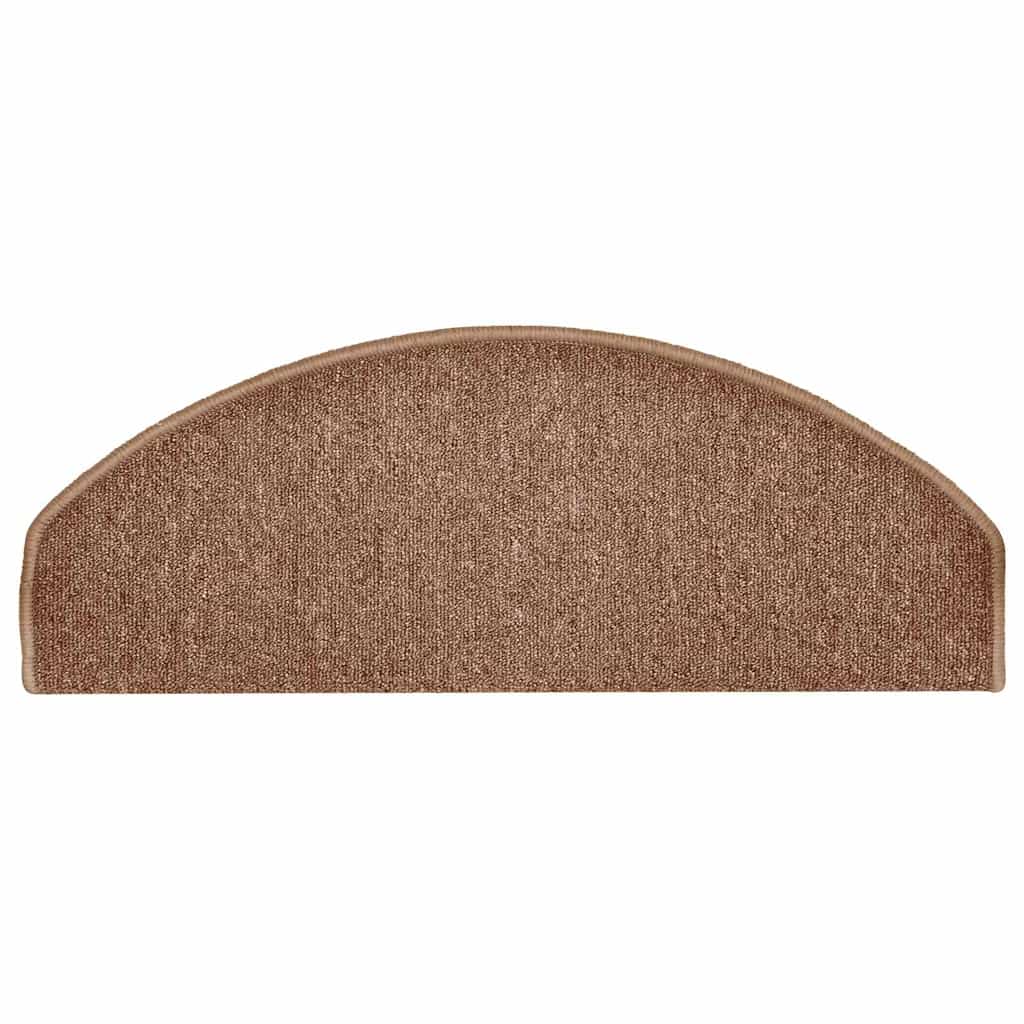 Stair Mats 30 pcs 65x24x4 cm Brown Half Round Large