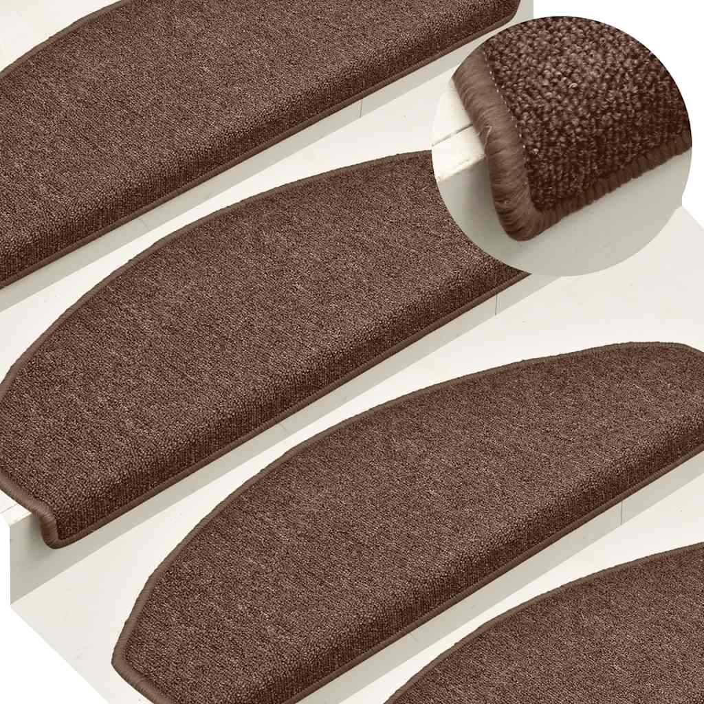 vidaXL Stair Mats 30 pcs Brown 65x24x4 cm