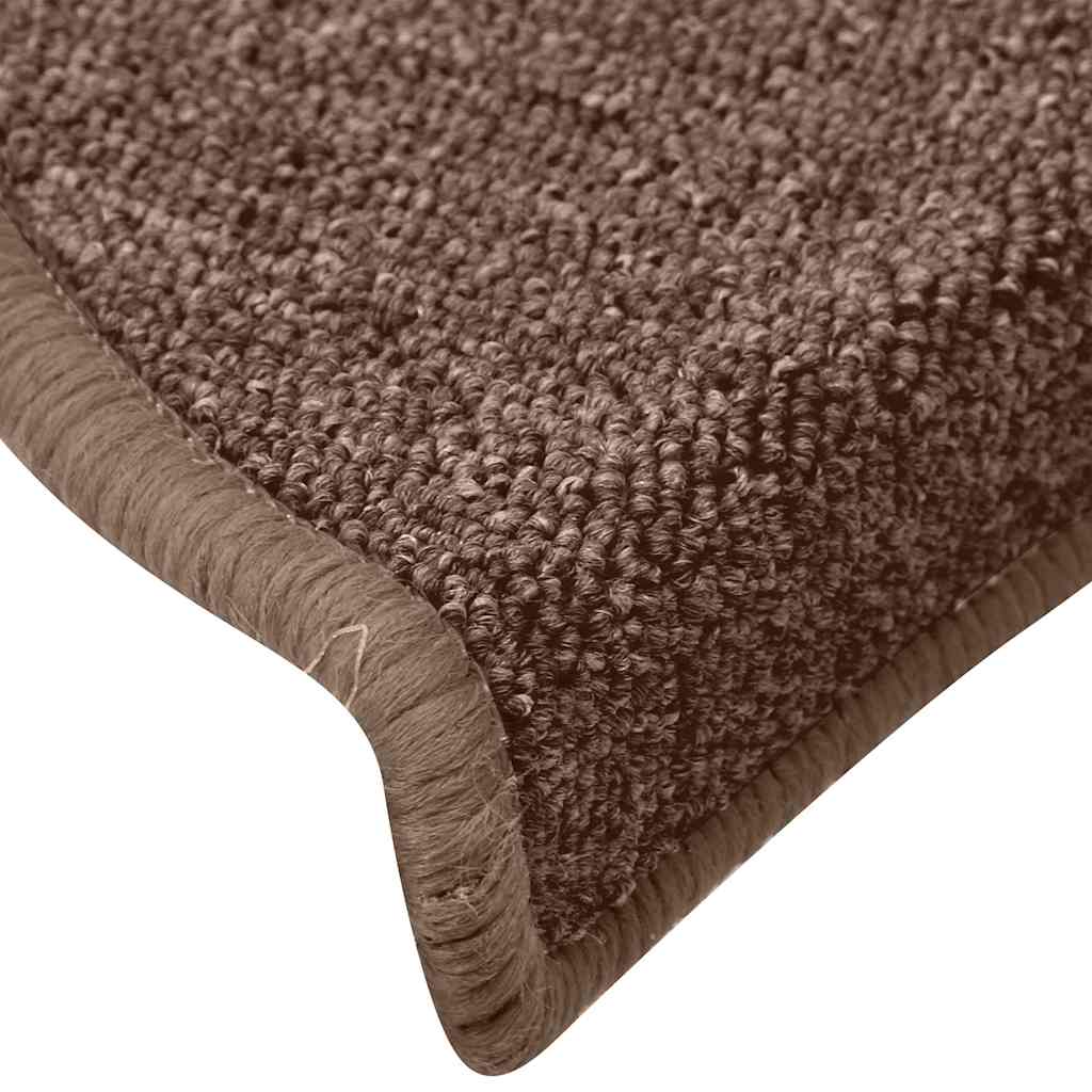 vidaXL Stair Mats 30 pcs Brown 65x24x4 cm