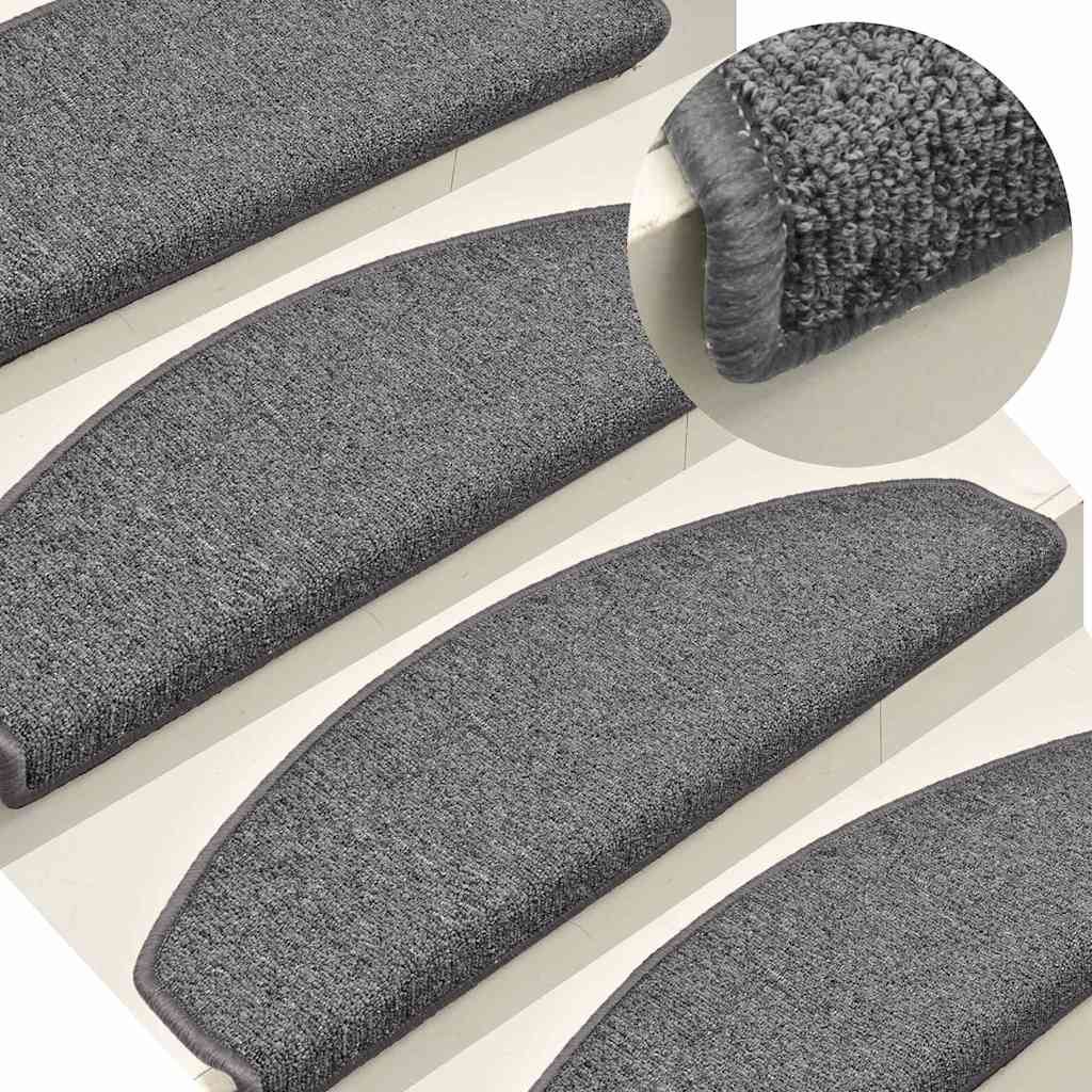 vidaXL Stair Mats 30 pcs Dark Grey 65x24x4 cm