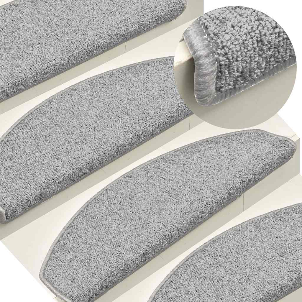 vidaXL Stair Mats 30 pcs Light Grey 65x24x4 cm