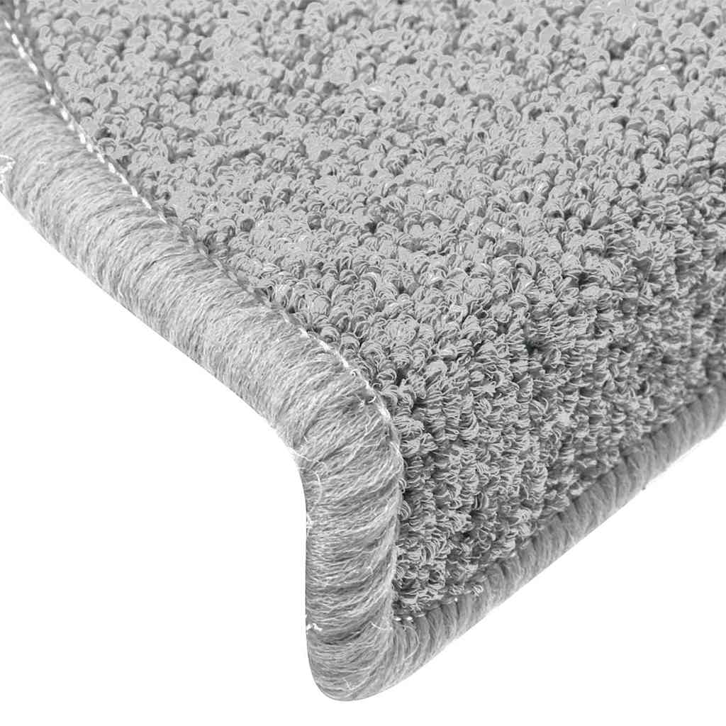 vidaXL Stair Mats 30 pcs Light Grey 65x24x4 cm