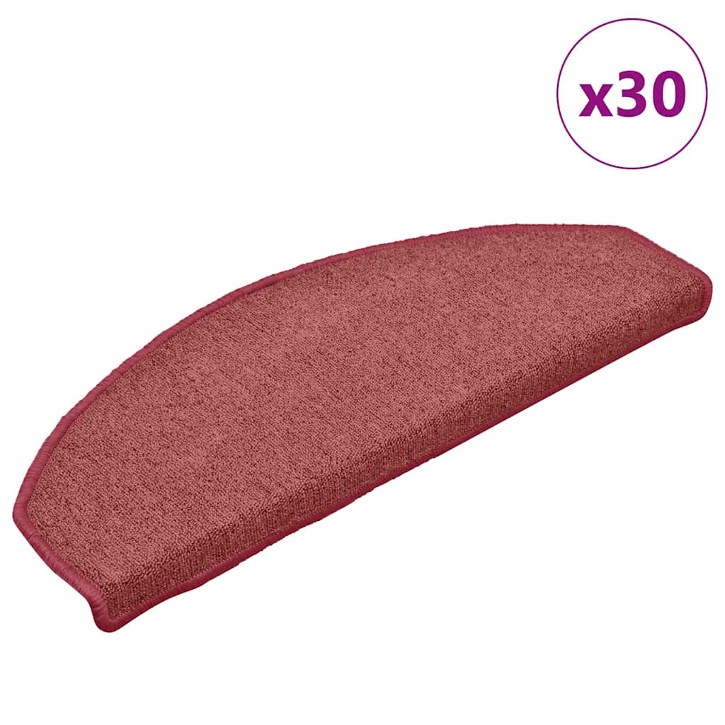 vidaXL Stair Mats 30 pcs Red 65x24x4 cm