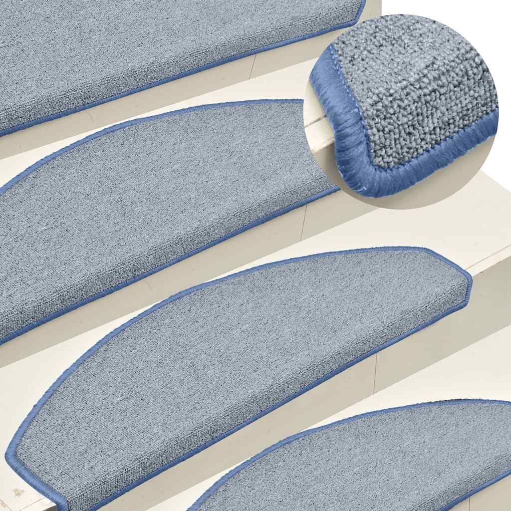 vidaXL Stair Mats 30 pcs Light Grey and Blue 65x24x4 cm