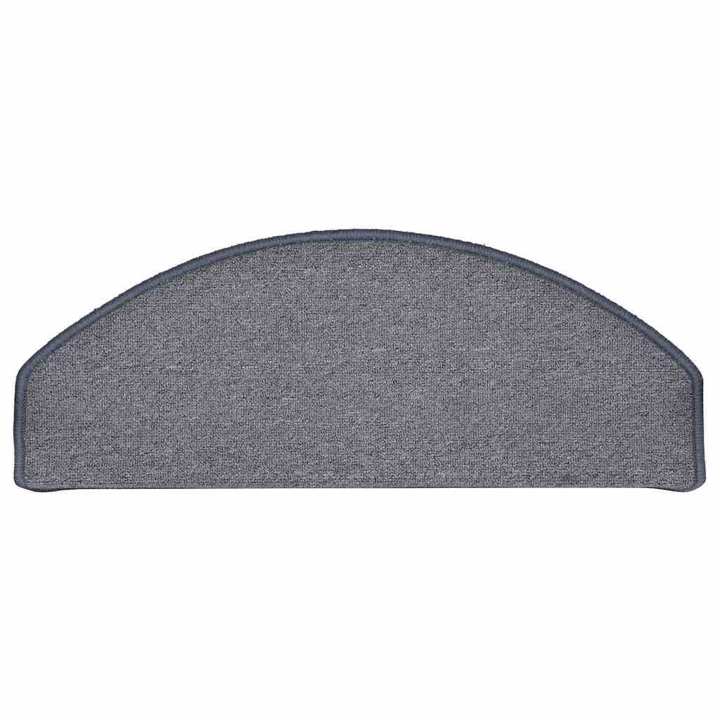 Stair Mats 30 pcs 65x24x4 cm Light Grey and Blue Half Round Large