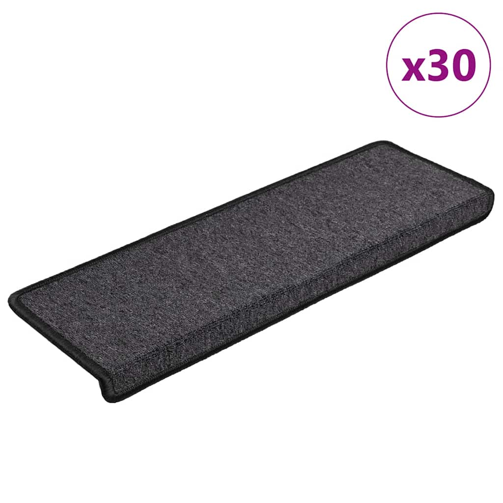 vidaXL Stair Mats 30 pcs 65x21x4 cm Anthracite