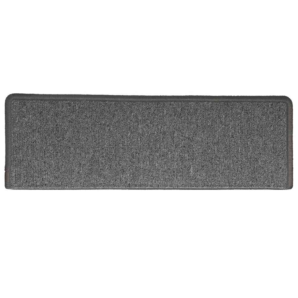 vidaXL Stair Mats 30 pcs 65x21x4 cm Dark Grey