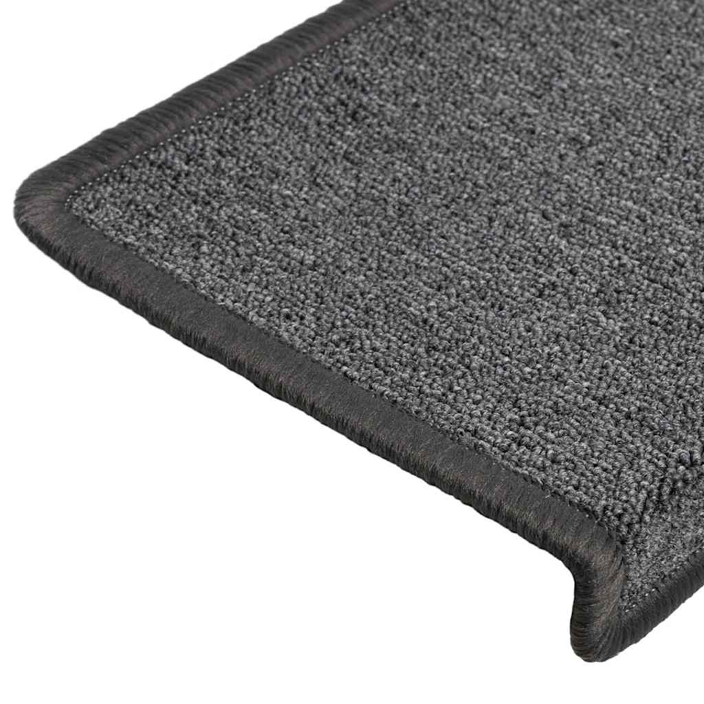 vidaXL Stair Mats 30 pcs 65x21x4 cm Dark Grey