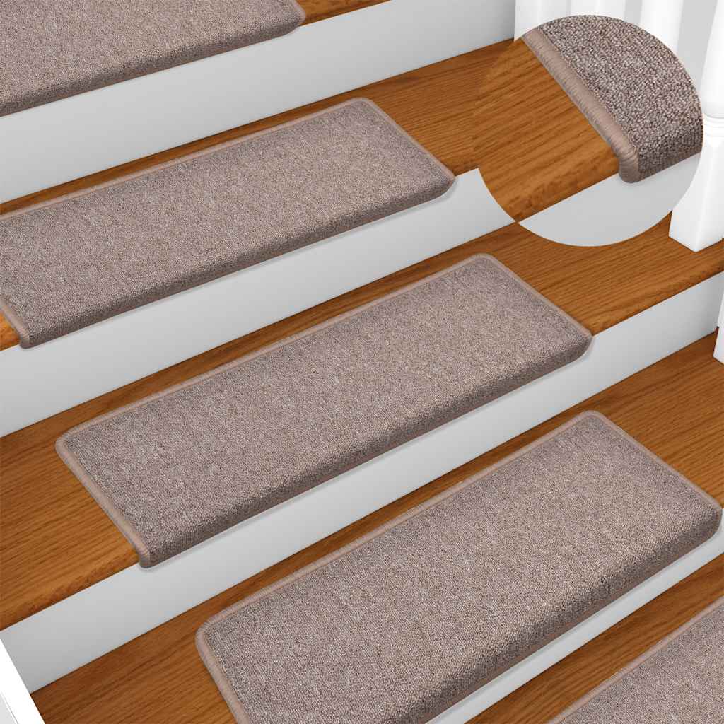 vidaXL Stair Mats 30 pcs 65x21x4 cm Light Brown