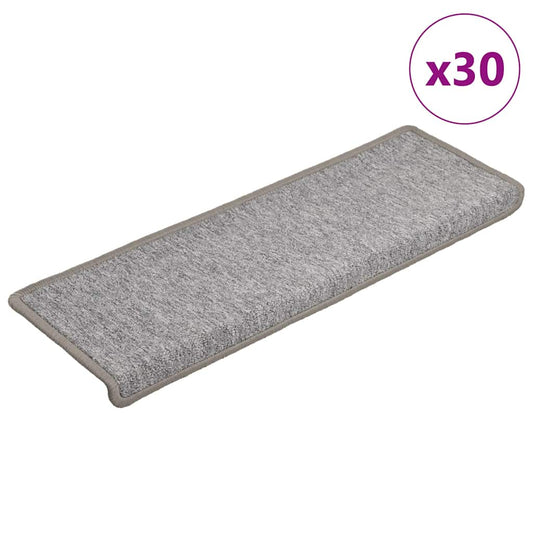 vidaXL Stair Mats 30 pcs 65x21x4 cm Light Grey