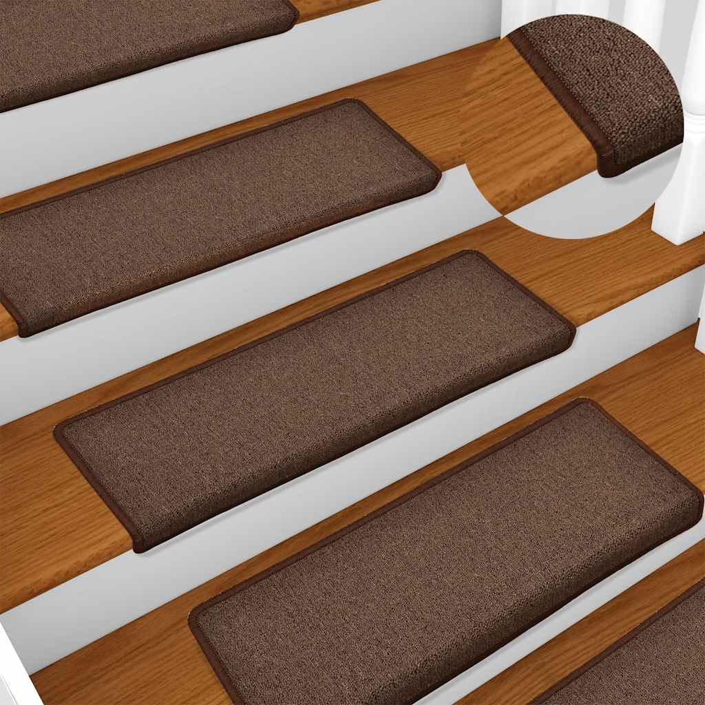 vidaXL Stair Mats 30 pcs 65x21x4 cm Brown