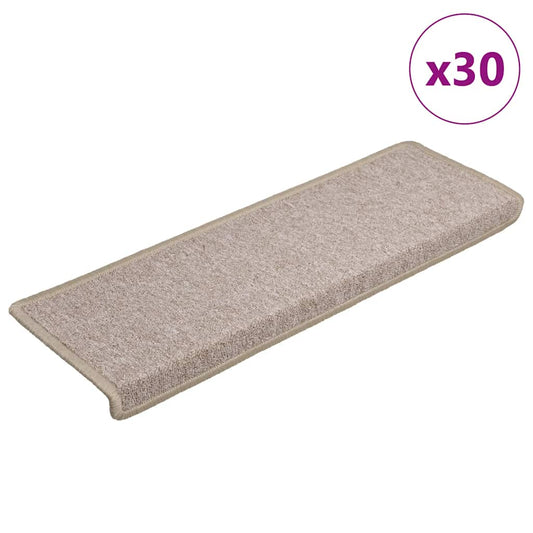 vidaXL Stair Mats 30 pcs 65x21x4 cm Taupe