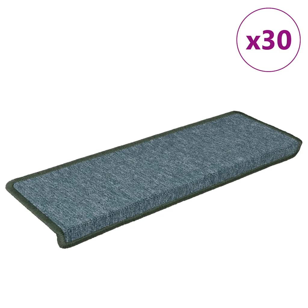 vidaXL Stair Mats 30 pcs 65x21x4 cm Green