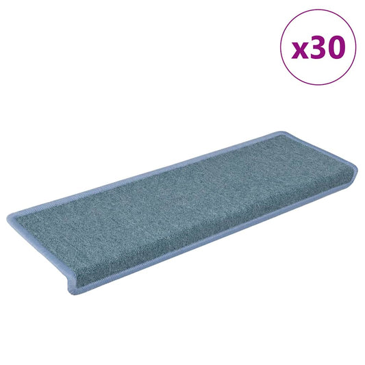 vidaXL Stair Mats 30 pcs 65x21x4 cm Blue