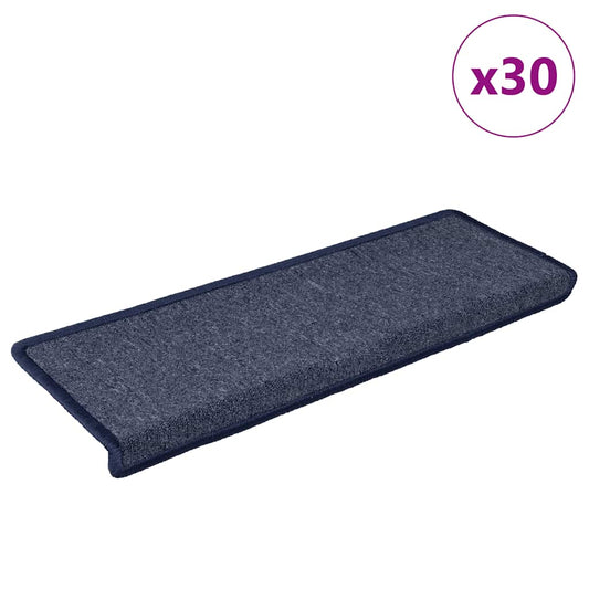 vidaXL Stair Mats 30 pcs 65x21x4 cm Grey and Blue