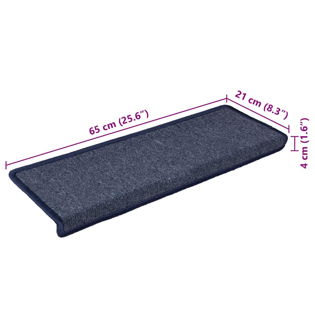 vidaXL Stair Mats 30 pcs 65x21x4 cm Grey and Blue