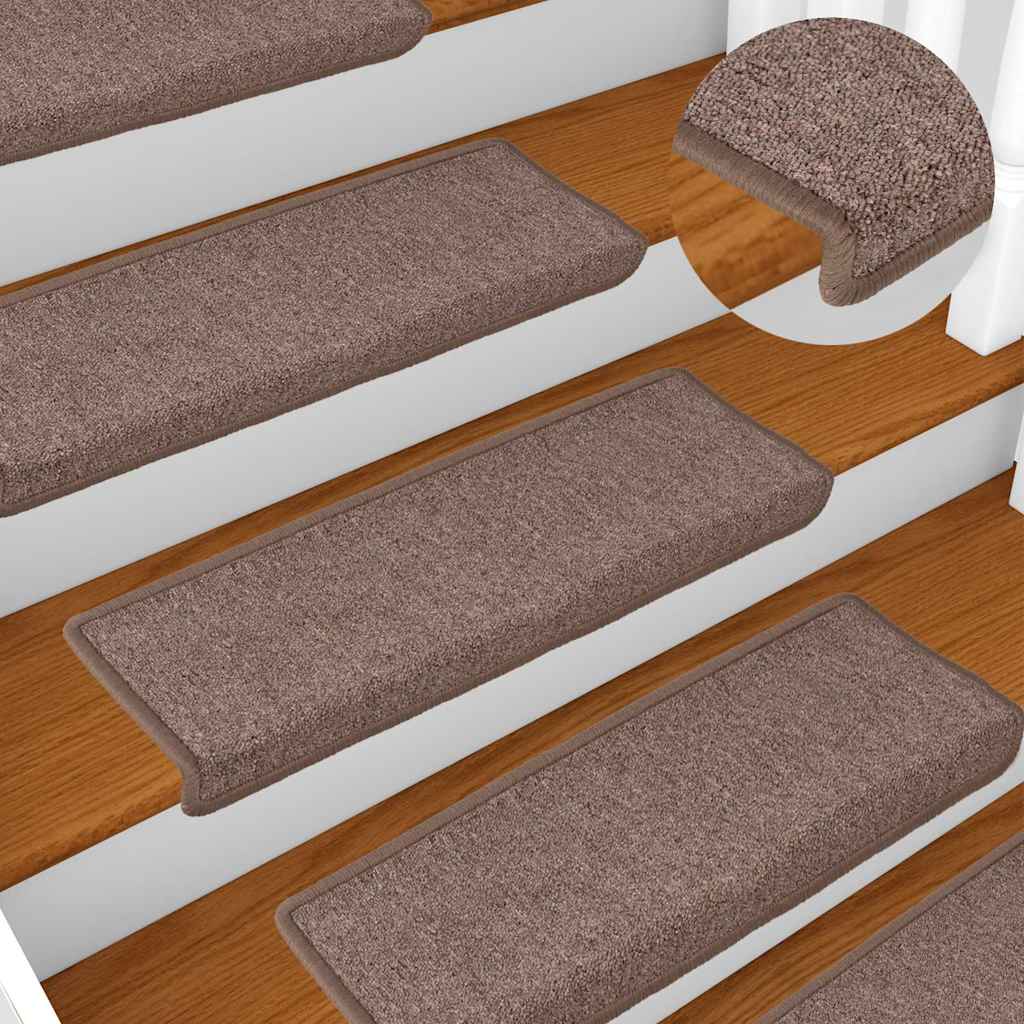 vidaXL Stair Mats 30 pcs 65x21x4 cm Brown