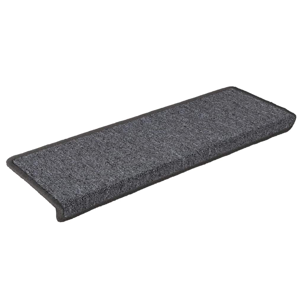 vidaXL Stair Mats 30 pcs 65x21x4 cm Grey and Black