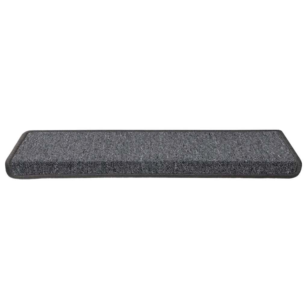 vidaXL Stair Mats 30 pcs 65x21x4 cm Grey and Black