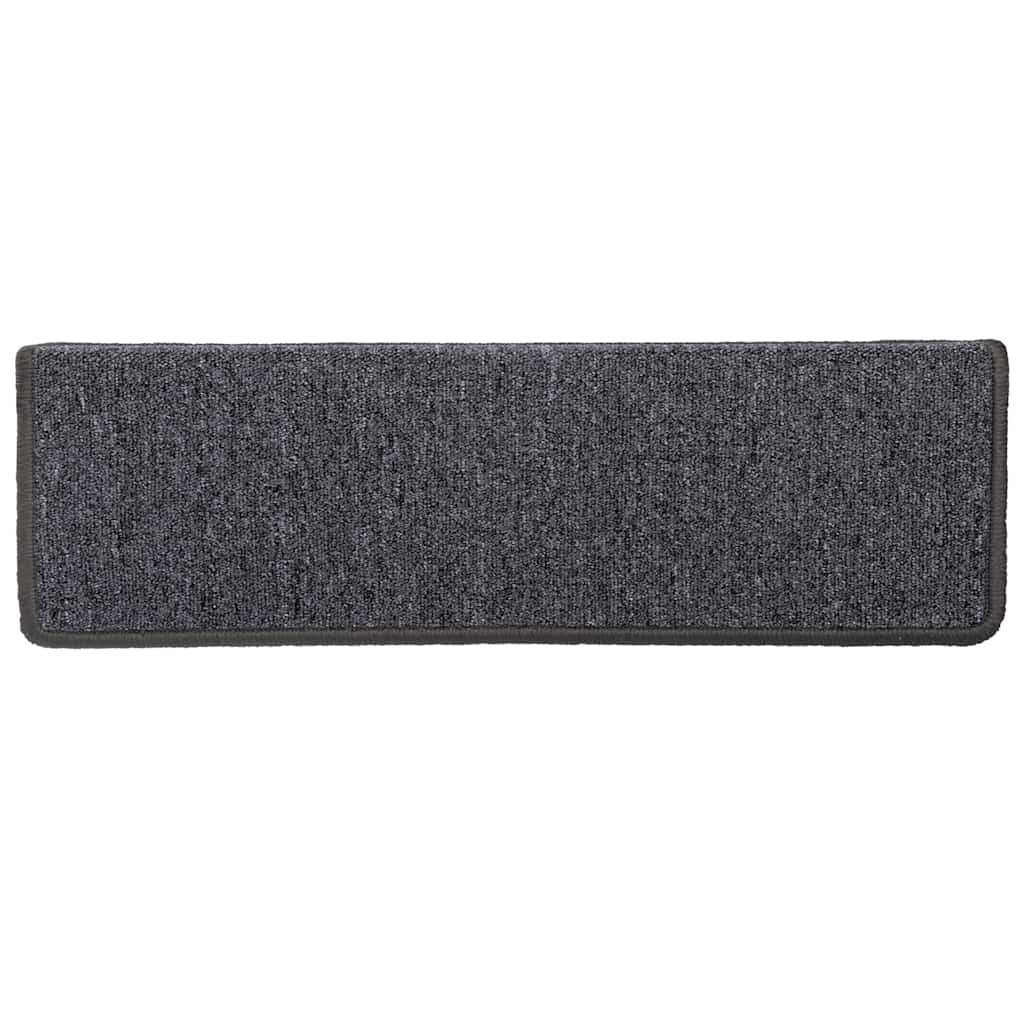 vidaXL Stair Mats 30 pcs 65x21x4 cm Grey and Black