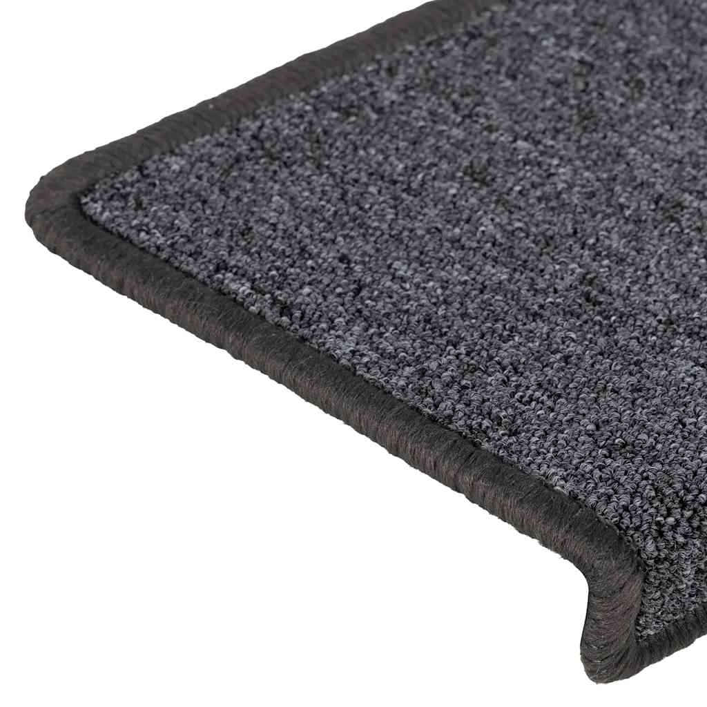 vidaXL Stair Mats 30 pcs 65x21x4 cm Grey and Black