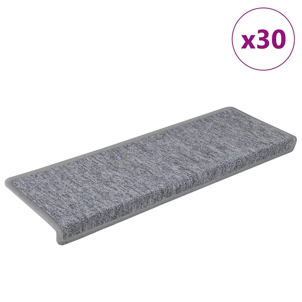 vidaXL Stair Mats 30 pcs 65x21x4 cm White and Grey