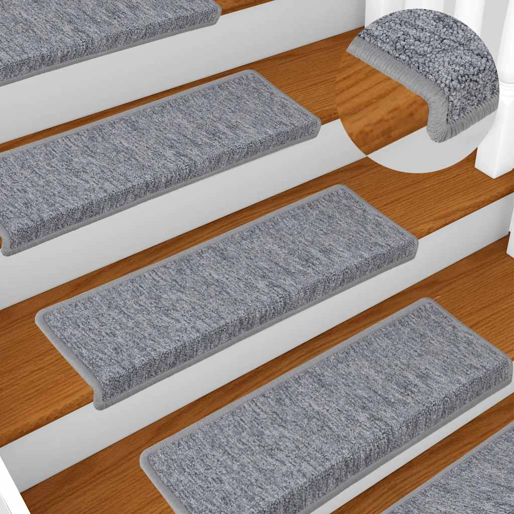 vidaXL Stair Mats 30 pcs 65x21x4 cm White and Grey