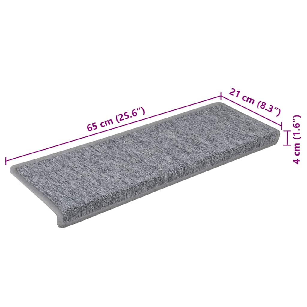 vidaXL Stair Mats 30 pcs 65x21x4 cm White and Grey