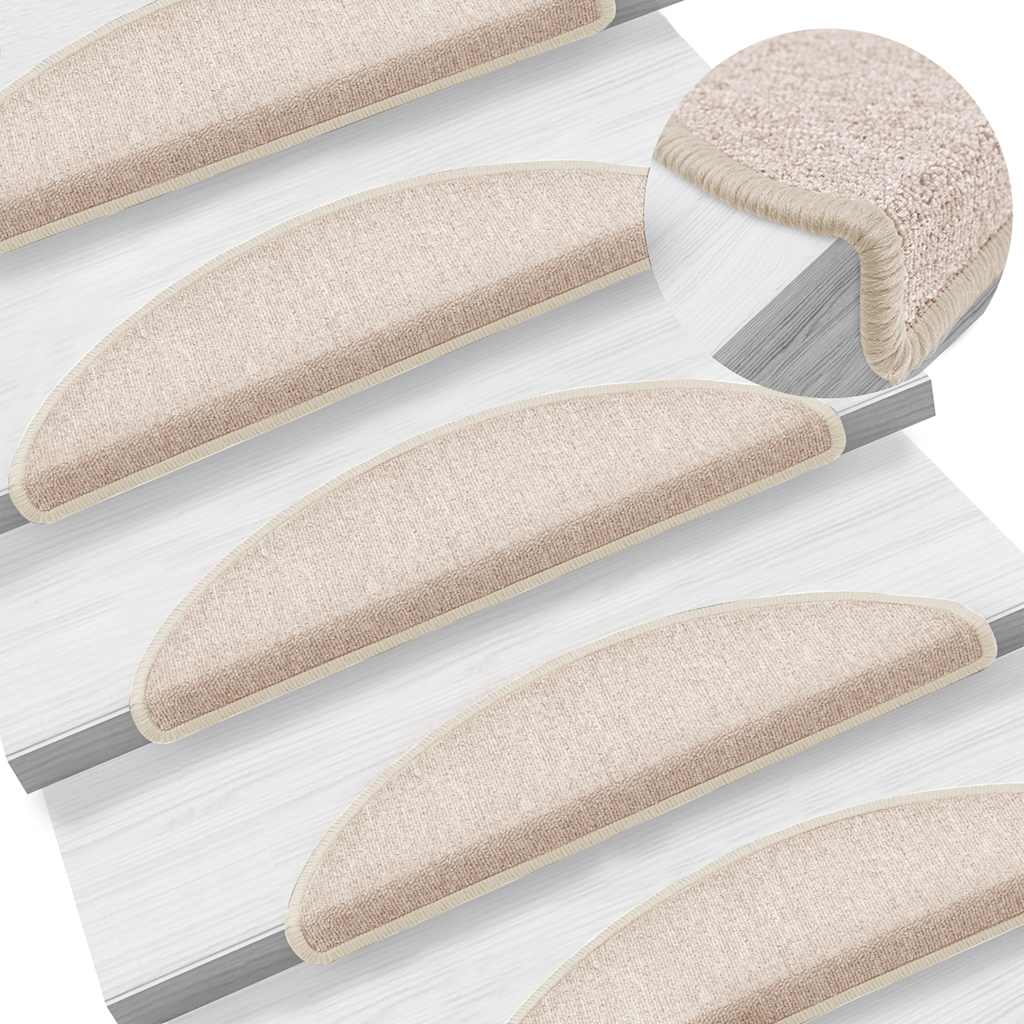 Stair Mats 20 pcs 56x17x3 cm Taupe Half Round