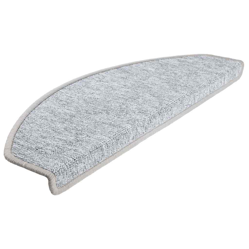 Stair Mats 20 pcs 65x24x4 cm Light Grey Half Round Large