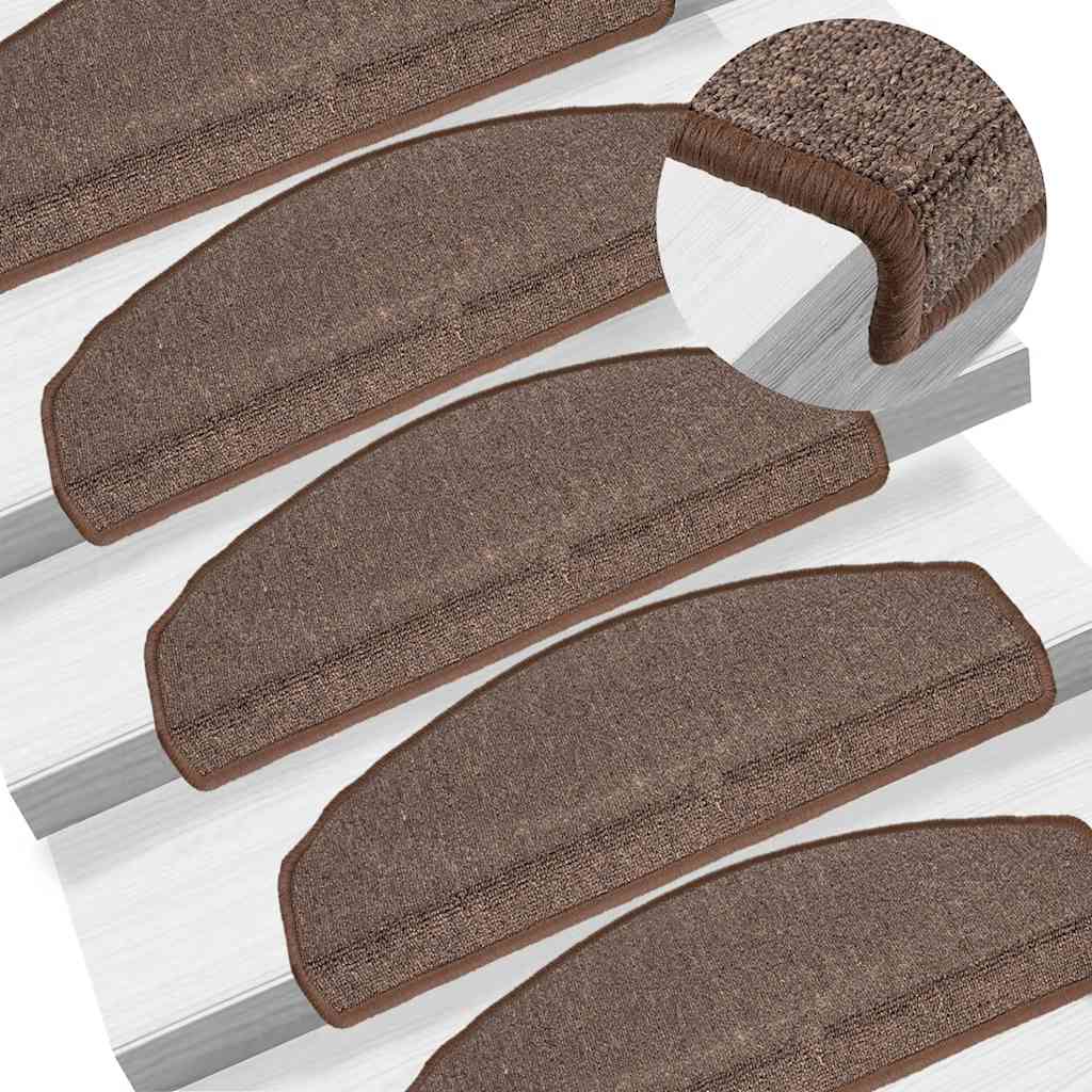 Stair Mats 20 pcs 65x24x4 cm Coffee Brown Half Round Large