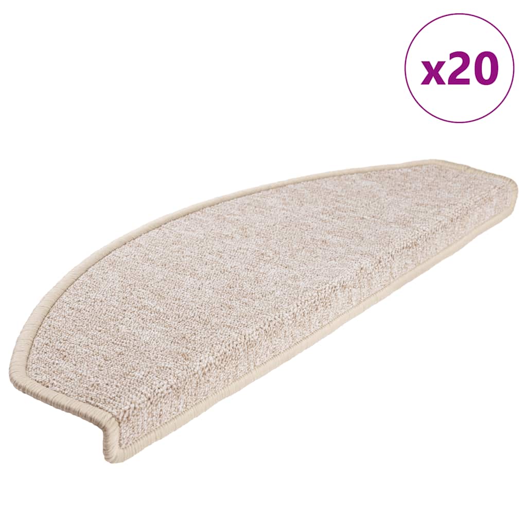 Stair Mats 20 pcs 65x24x4 cm Taupe Half Round Large