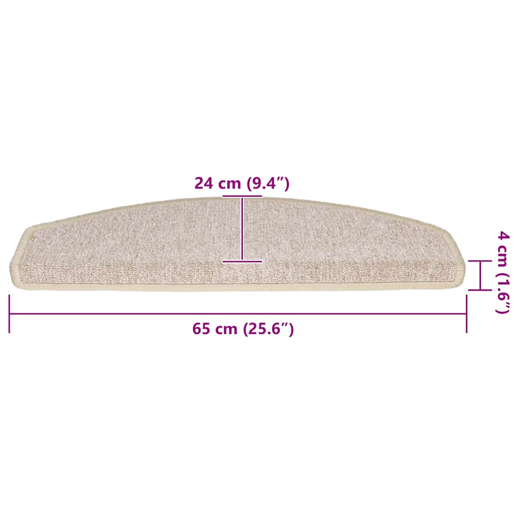 Stair Mats 20 pcs 65x24x4 cm Taupe Half Round Large