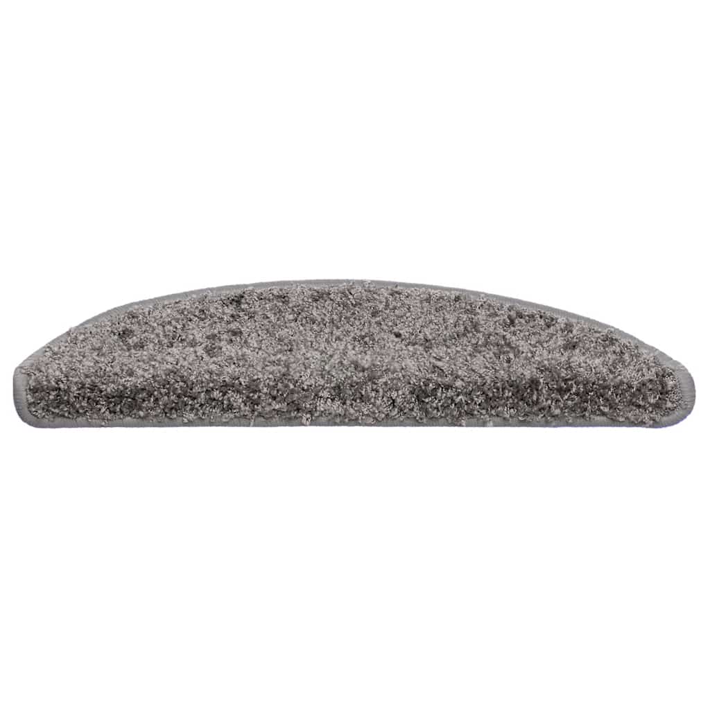 Stair Mats 30 pcs 56x17x3 cm Grey Half Round
