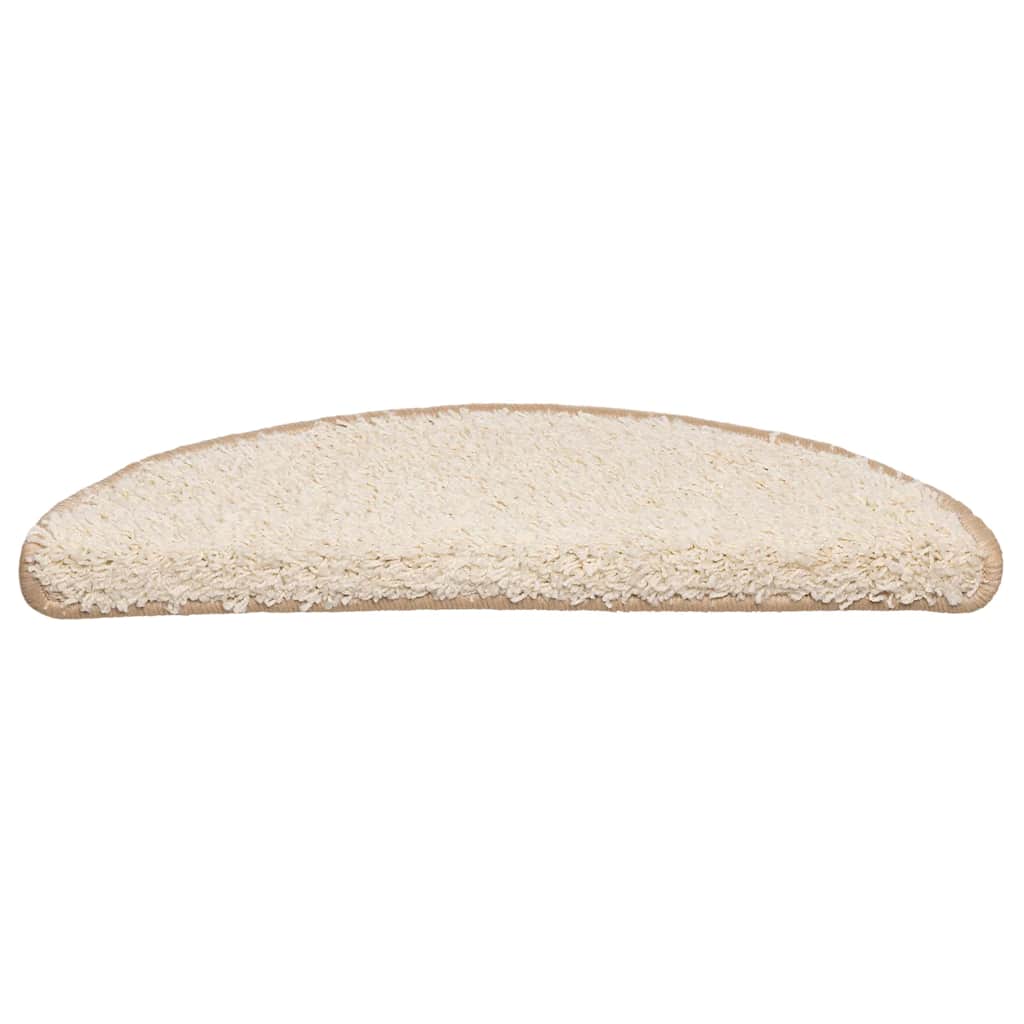Stair Mats 30 pcs 56x17x3 cm Cream Half Round