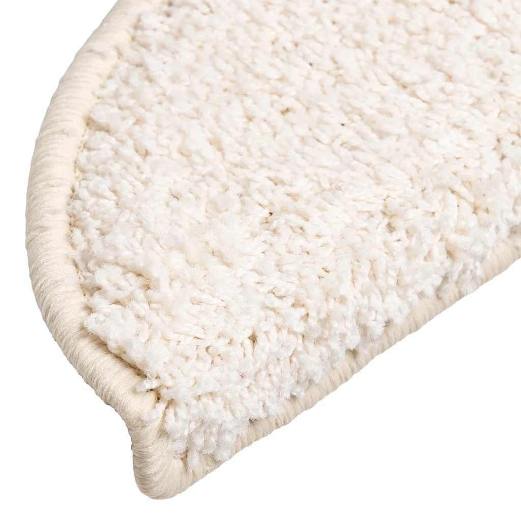 Stair Mats 30 pcs 56x17x3 cm White Half Round