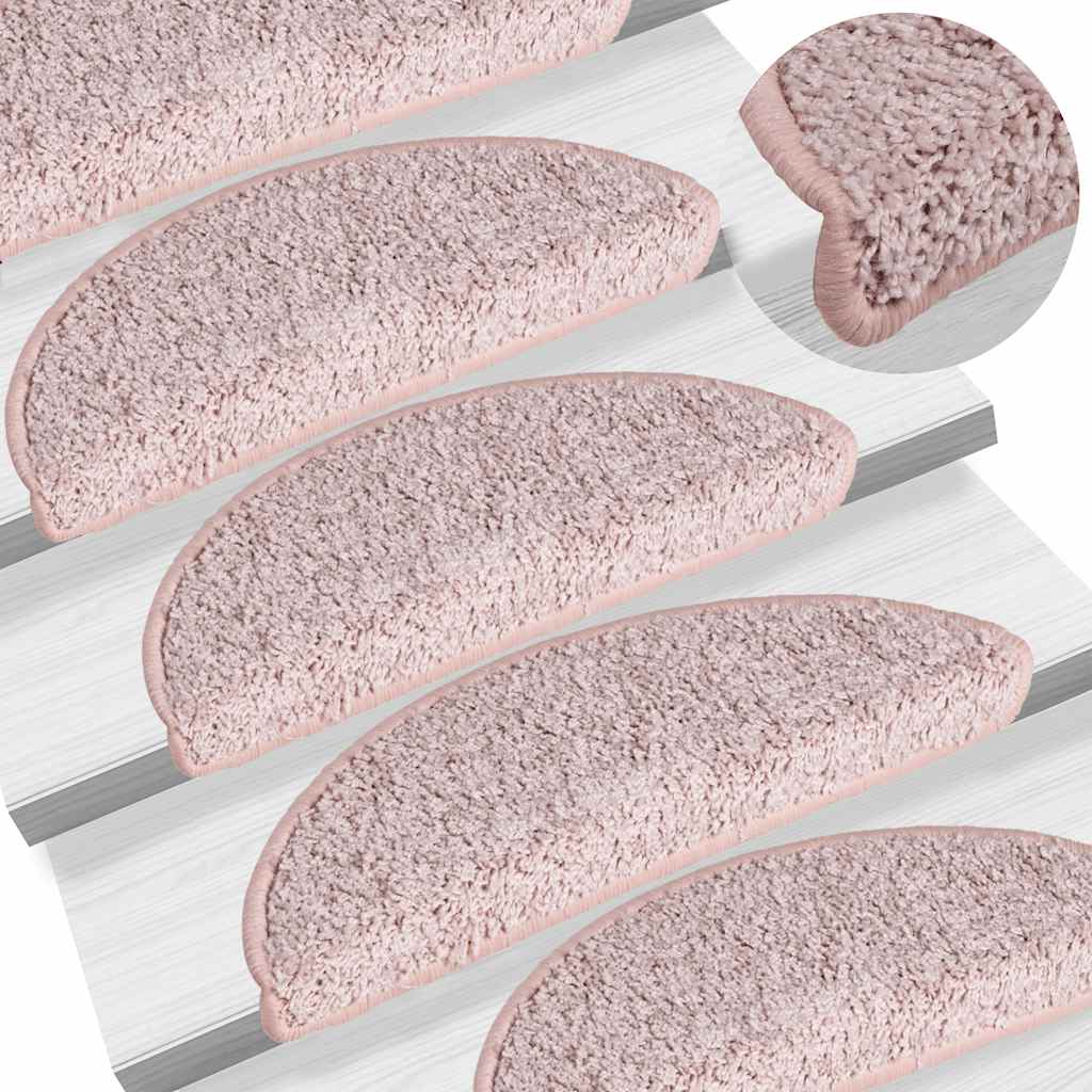 vidaXL Stair Mats 30 pcs Light Pink 56x17x3 cm