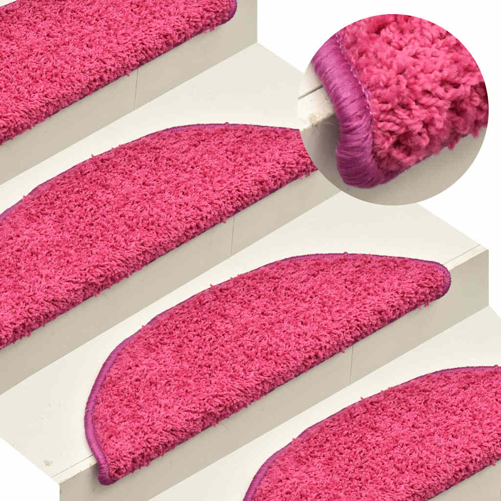 vidaXL Stair Mats 30 pcs Pink 56x17x3 cm