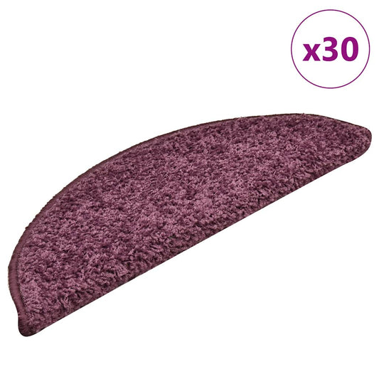 vidaXL Stair Mats 30 pcs Dark Purple 56x17x3 cm