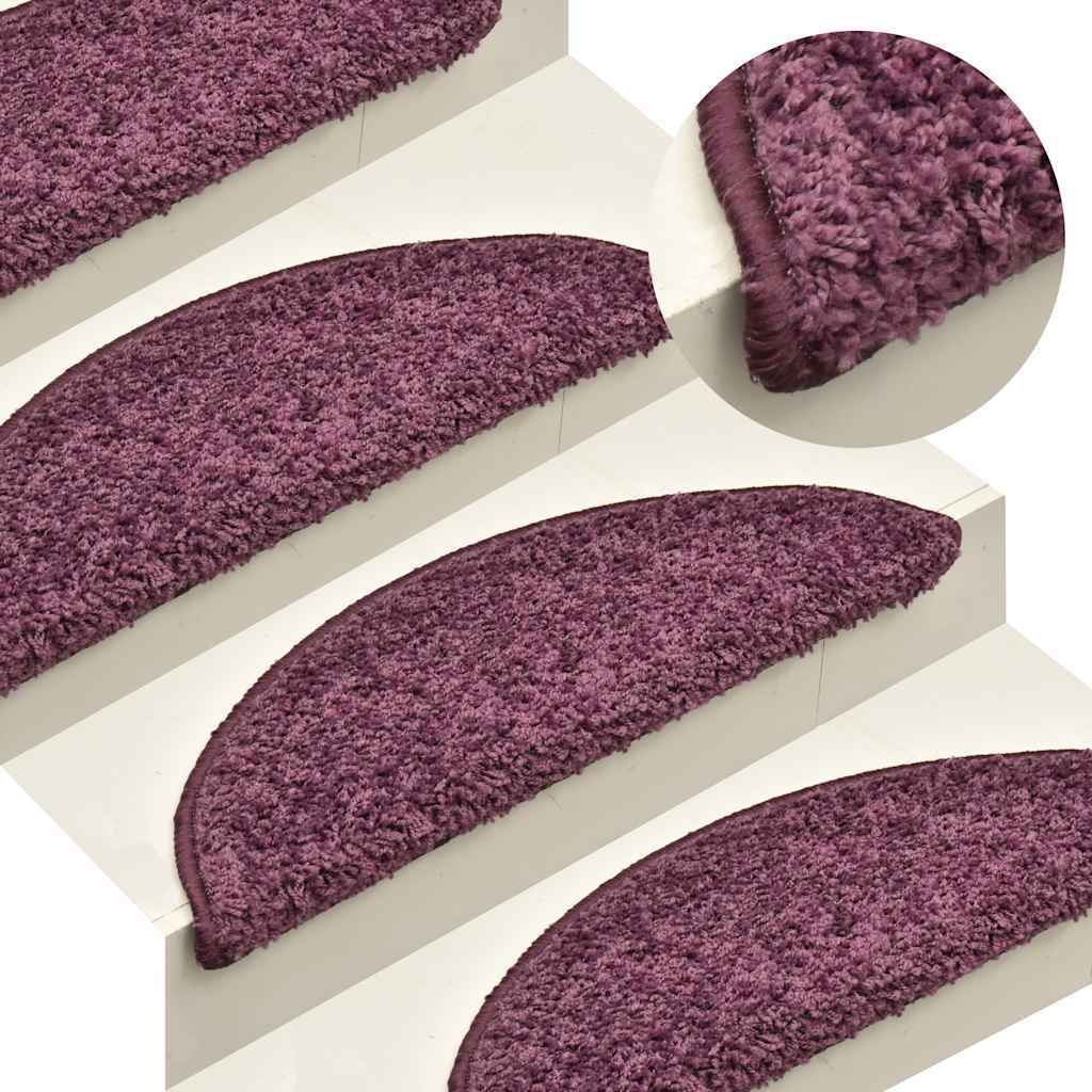 vidaXL Stair Mats 30 pcs Dark Purple 56x17x3 cm