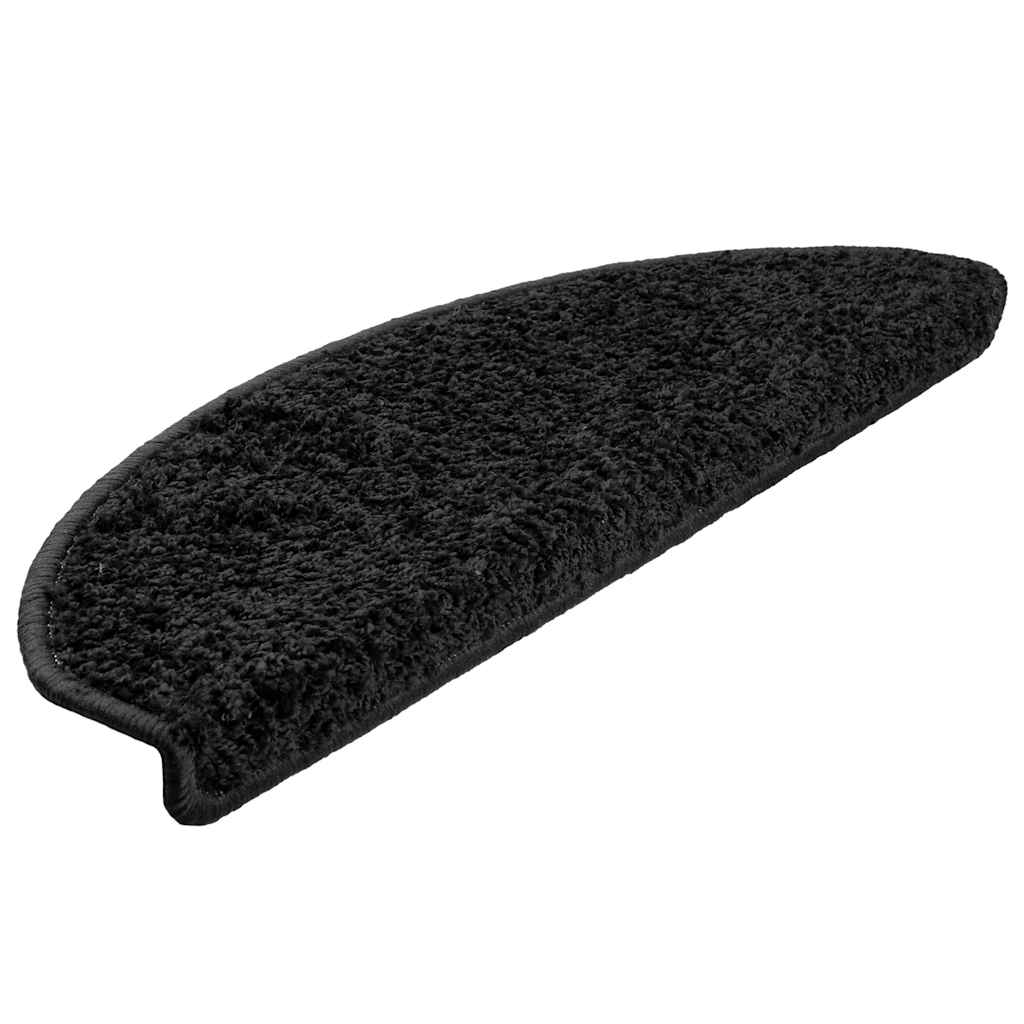 Stair Mats 30 pcs 65x21x4 cm Black Half Round Large