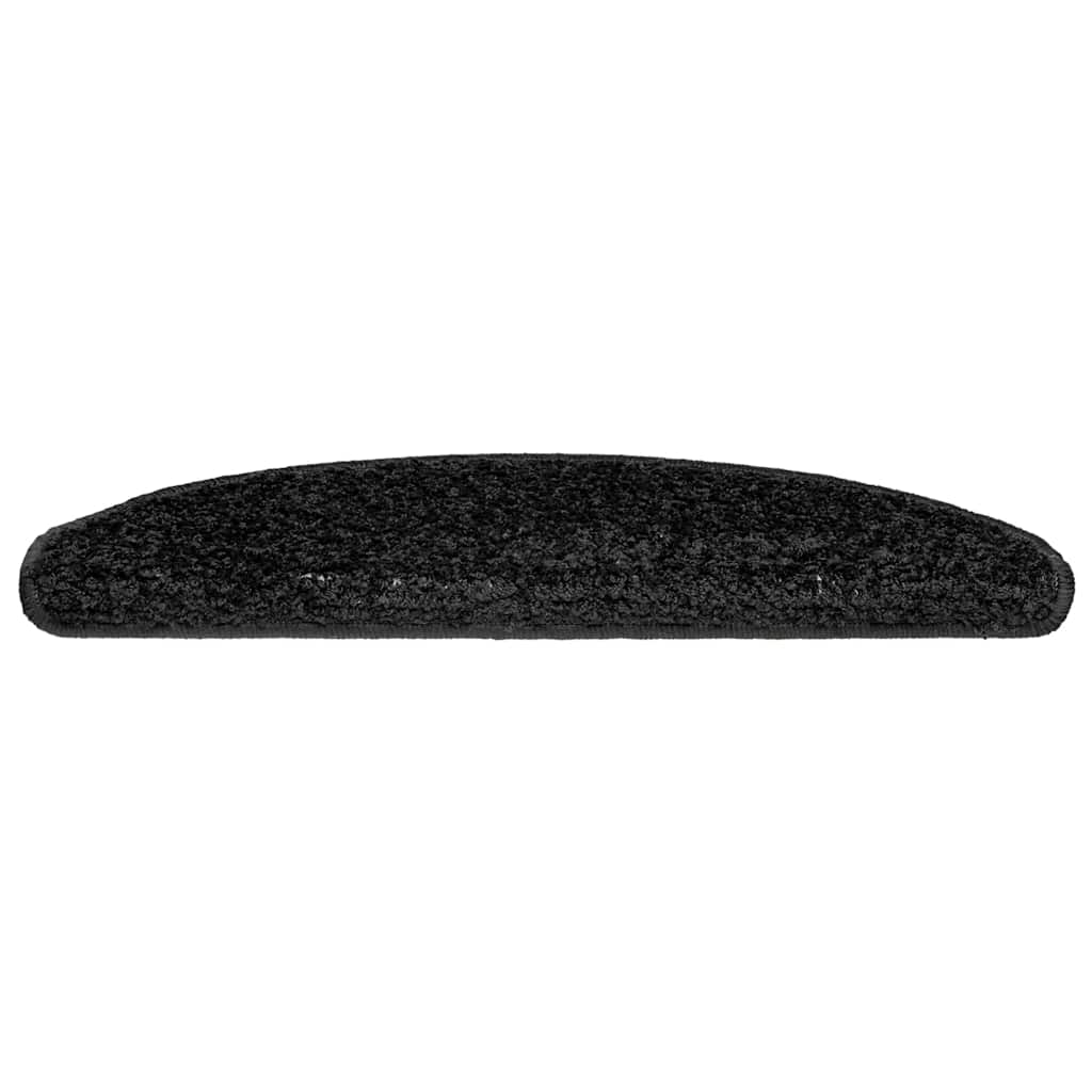 Stair Mats 30 pcs 65x21x4 cm Black Half Round Large