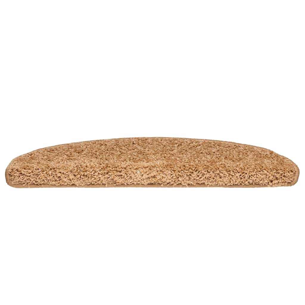 Stair Mats 30 pcs 65x21x4 cm Beige Half Round Large